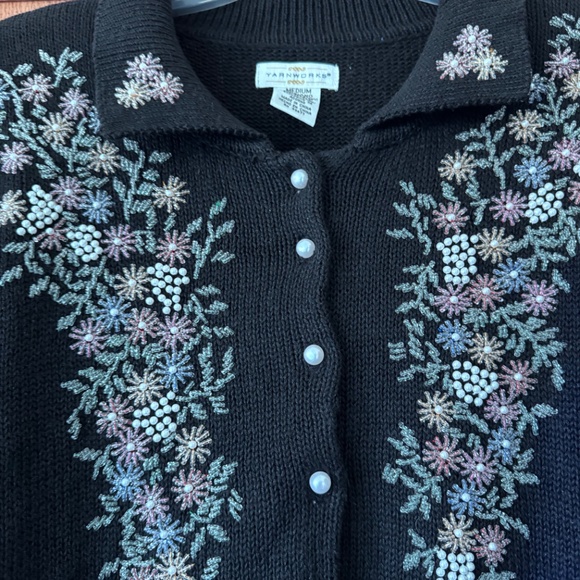 Yarn works Vintage Beaded Cardigan Sweater - Picture 3 of 6
